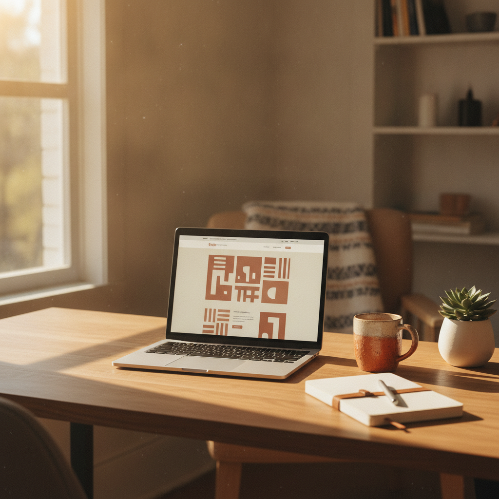 Gotowa strona internetowa otwarta na laptopie