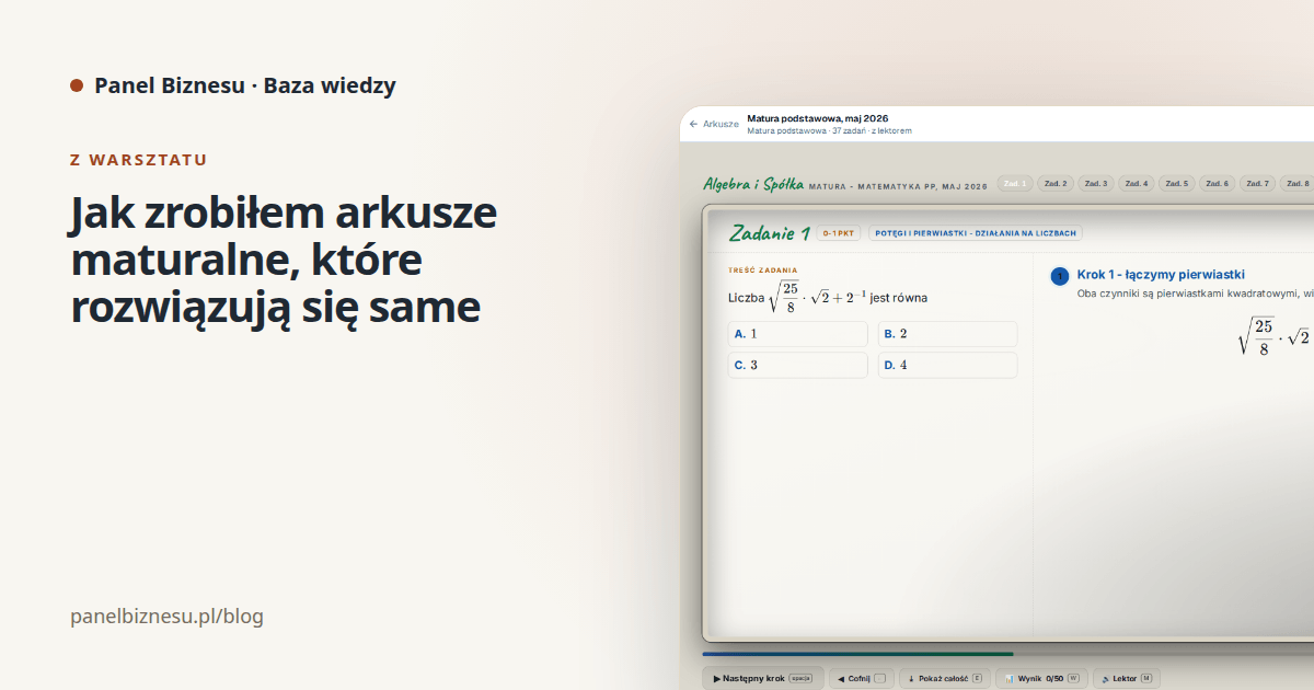 Arkusz maturalny rozwiązywany krok po kroku na tablicy
